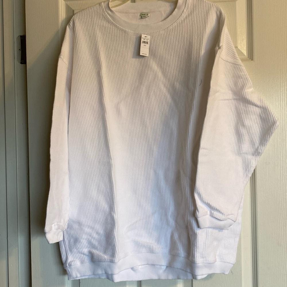 Aerie white corded pullover sz m